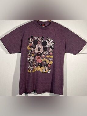 Vintage Velva Sheen Disney Mickey Mouse Unlimited T-shirt Purple Graphic Large